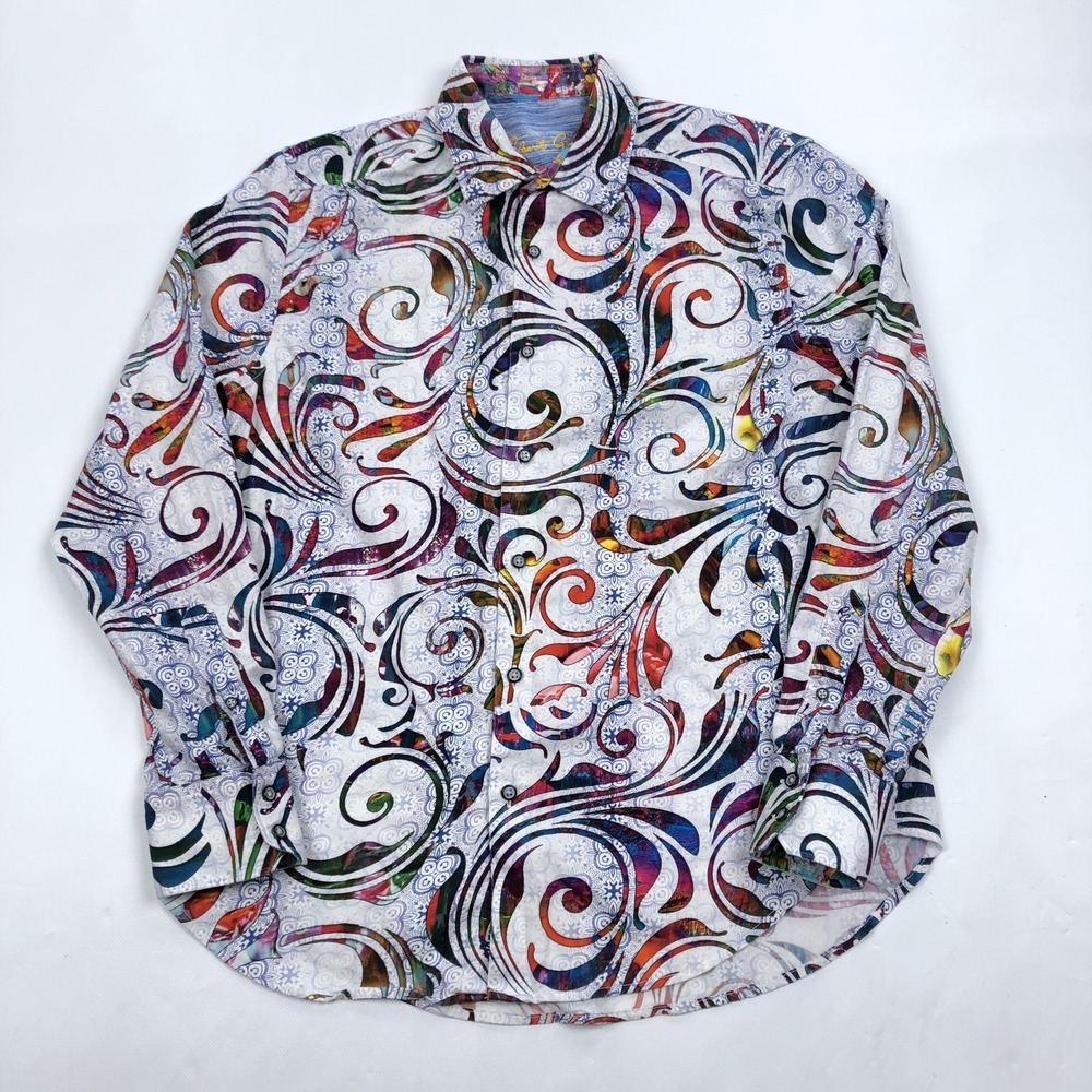 Robert Graham Men's M Tempo Long Sleeve Button Down Shirt Paisley